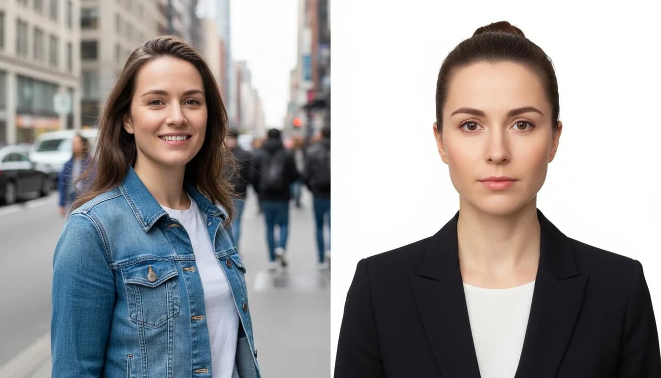 Портрет на белом фоне для документов -- AI замена фона