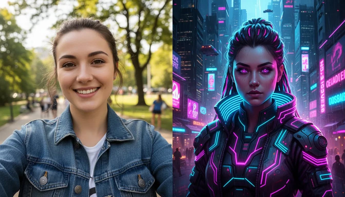 Нейрофотосессия в стиле киберпанк — AI стилизация портрета