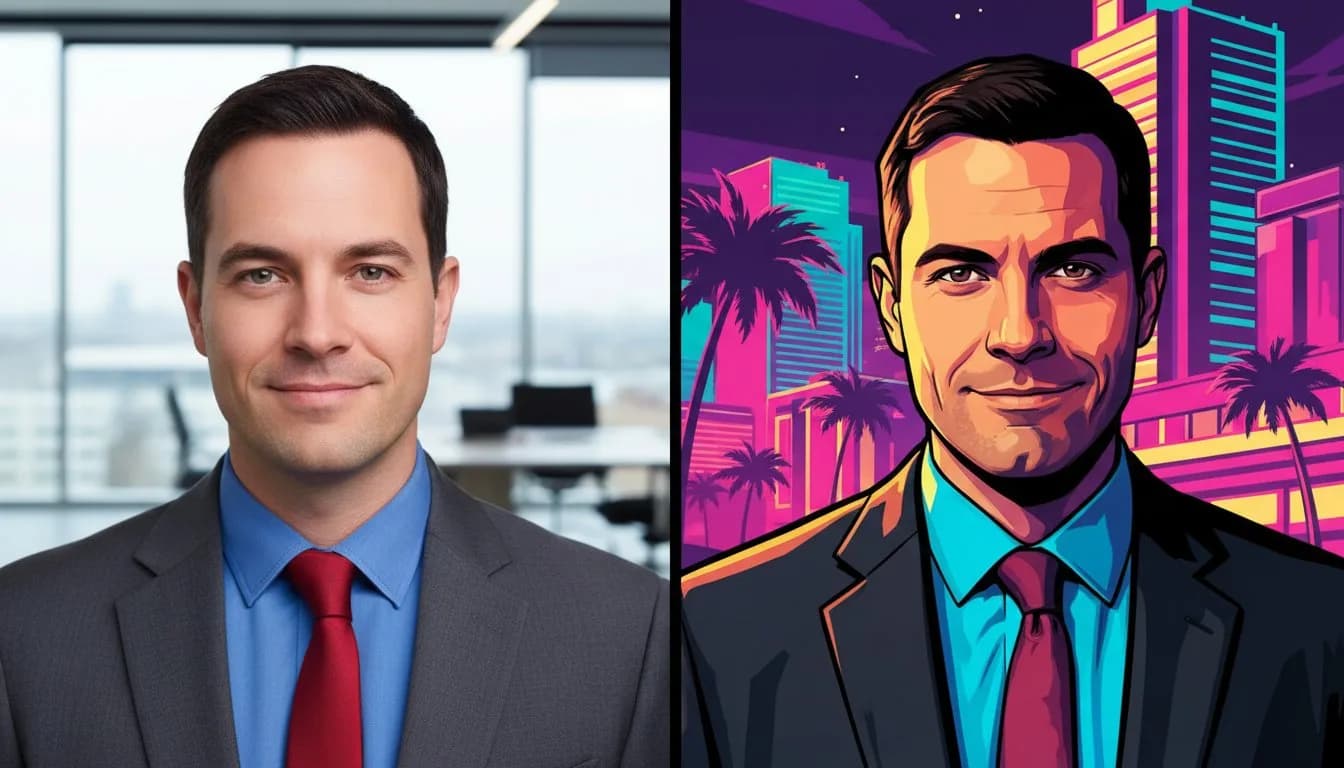 Нейрофотосессия в стиле GTA — стилизация под игру