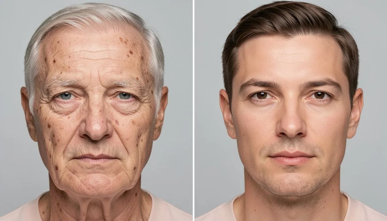 Омоложение мужского фото — AI убирает морщины онлайн
