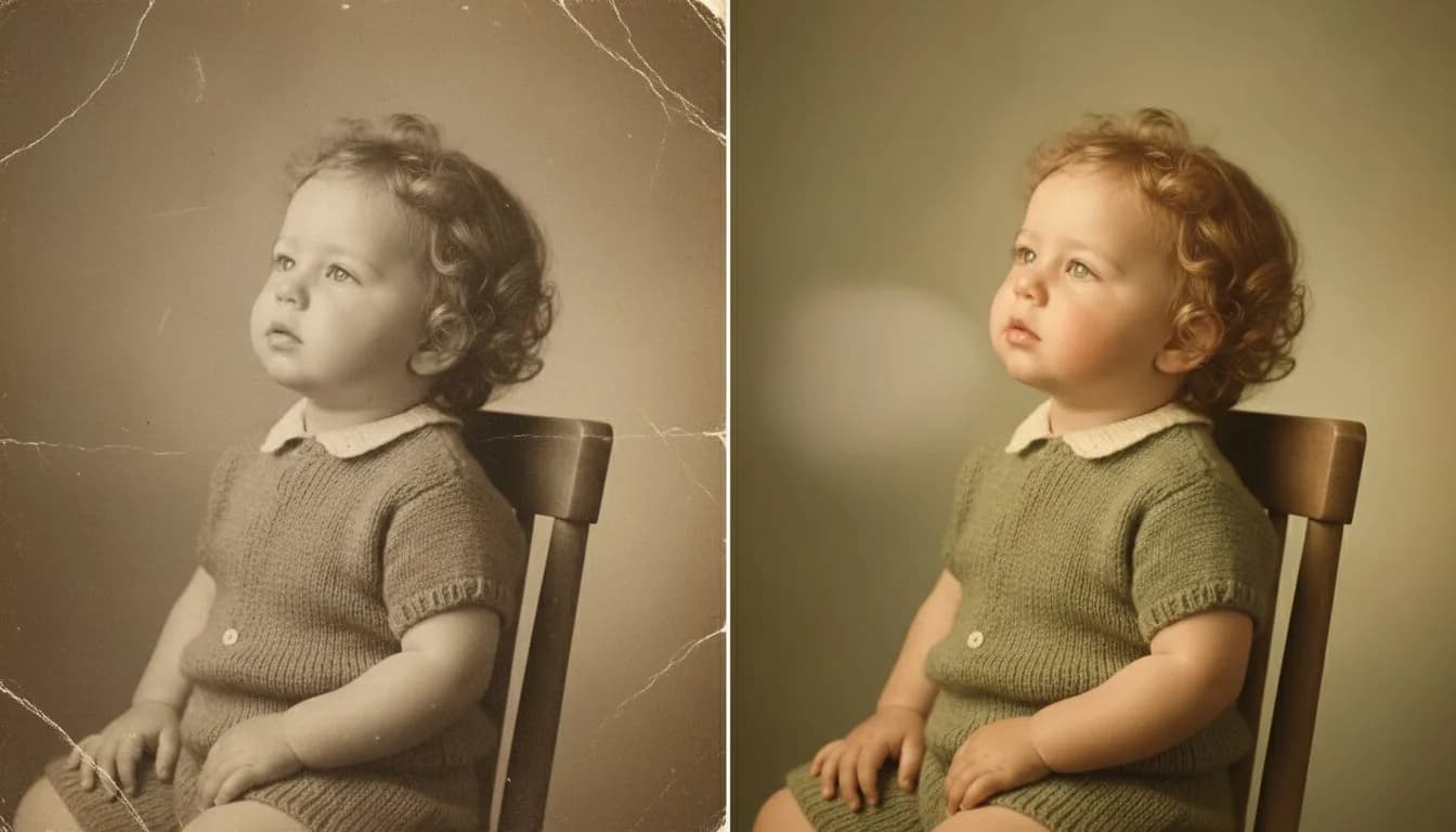 Оживление детского винтажного фото — AI анимация ребёнка