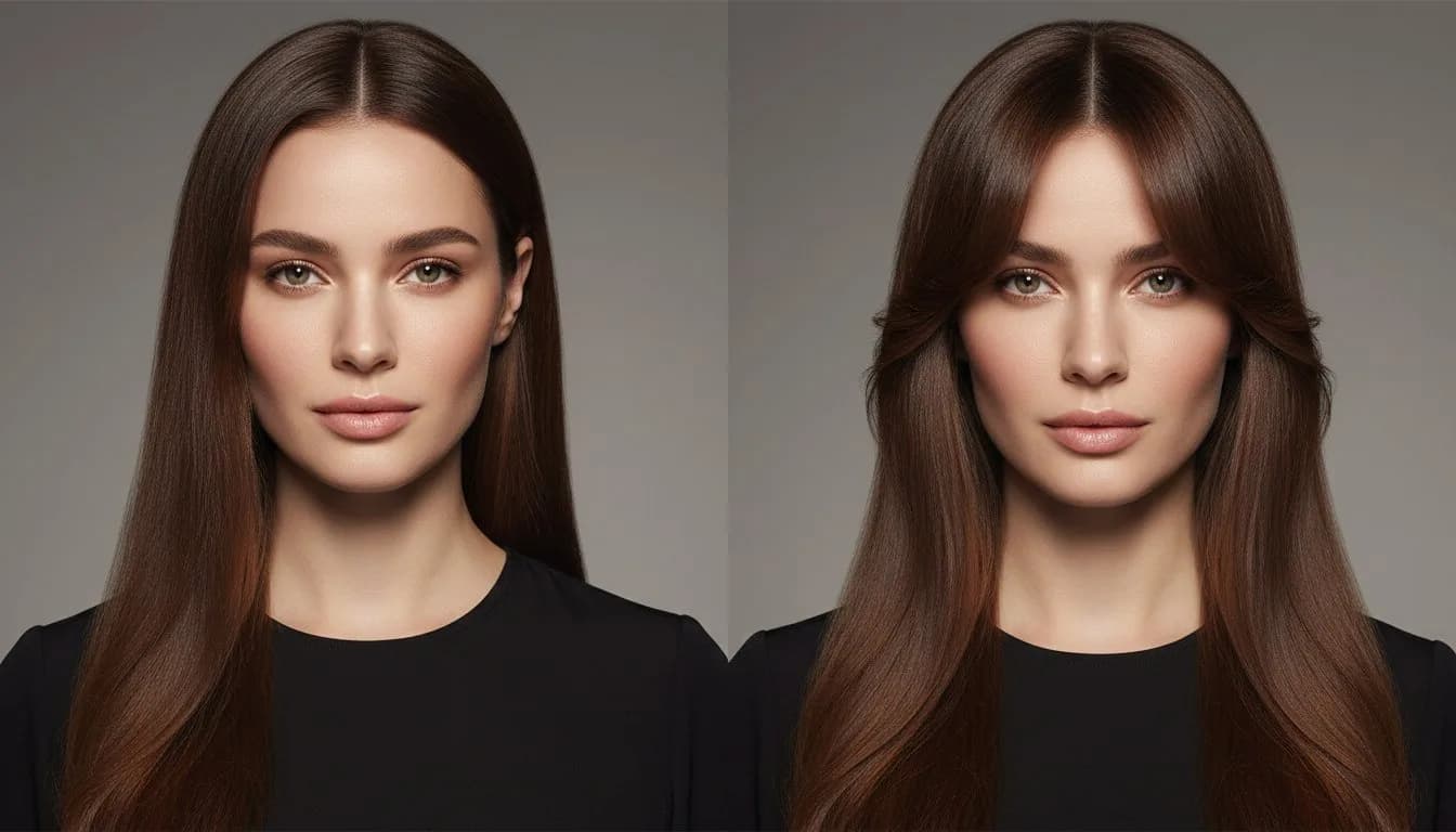 AI примеряет чёлку-шторку — виртуальная примерка прически