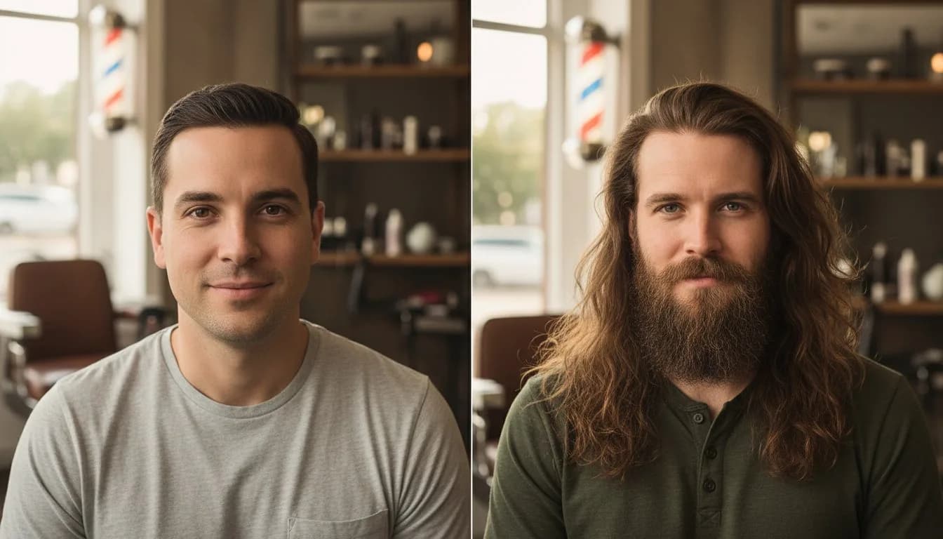 Примерка длинных волос на мужском фото — виртуальный парикмахер