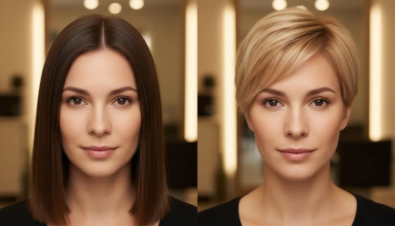 AI примеряет короткую стрижку пикси блонд — результат нейросети