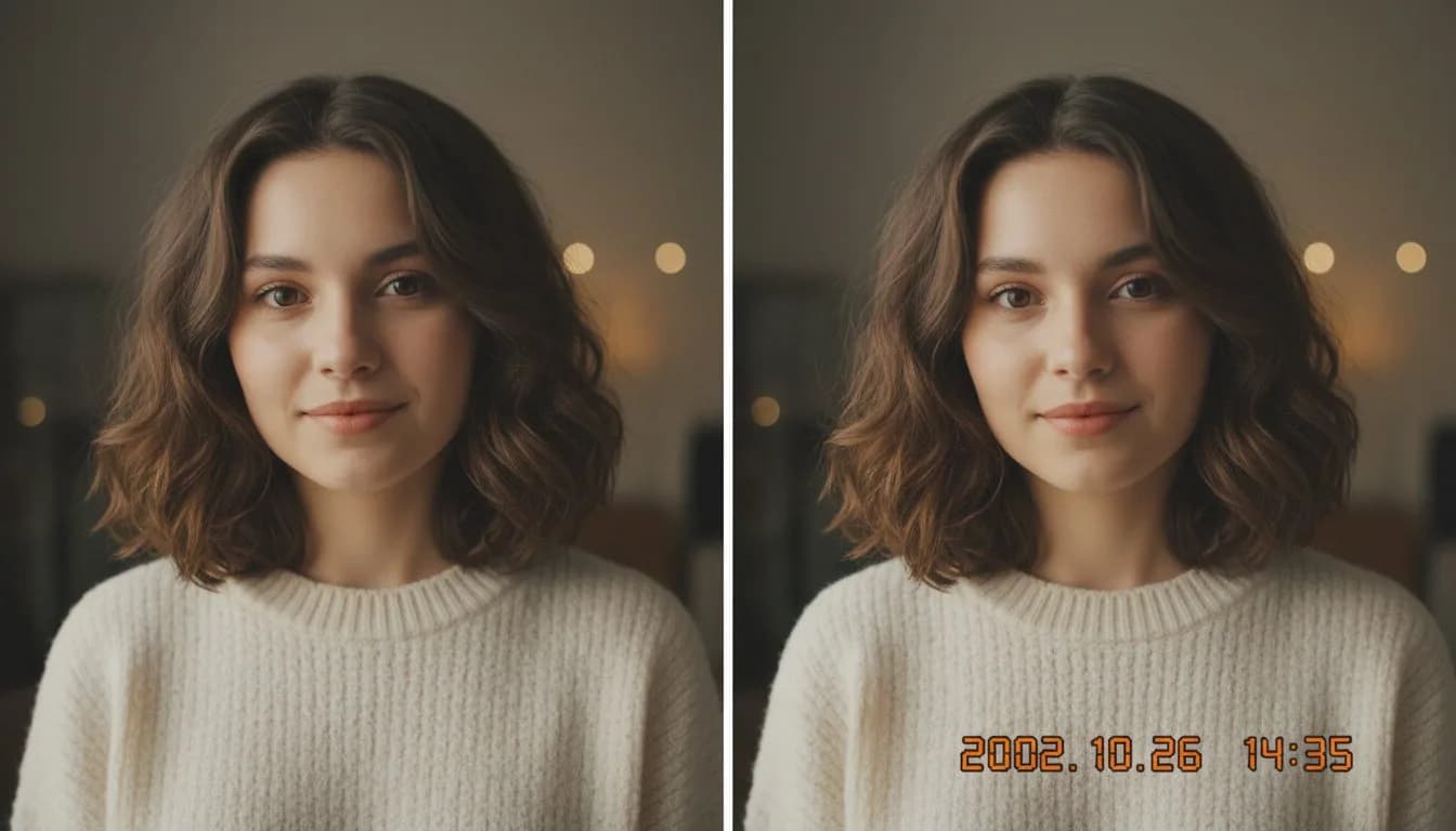 Убрать дату-штамп с портрета — удалить надпись с фото нейросеть