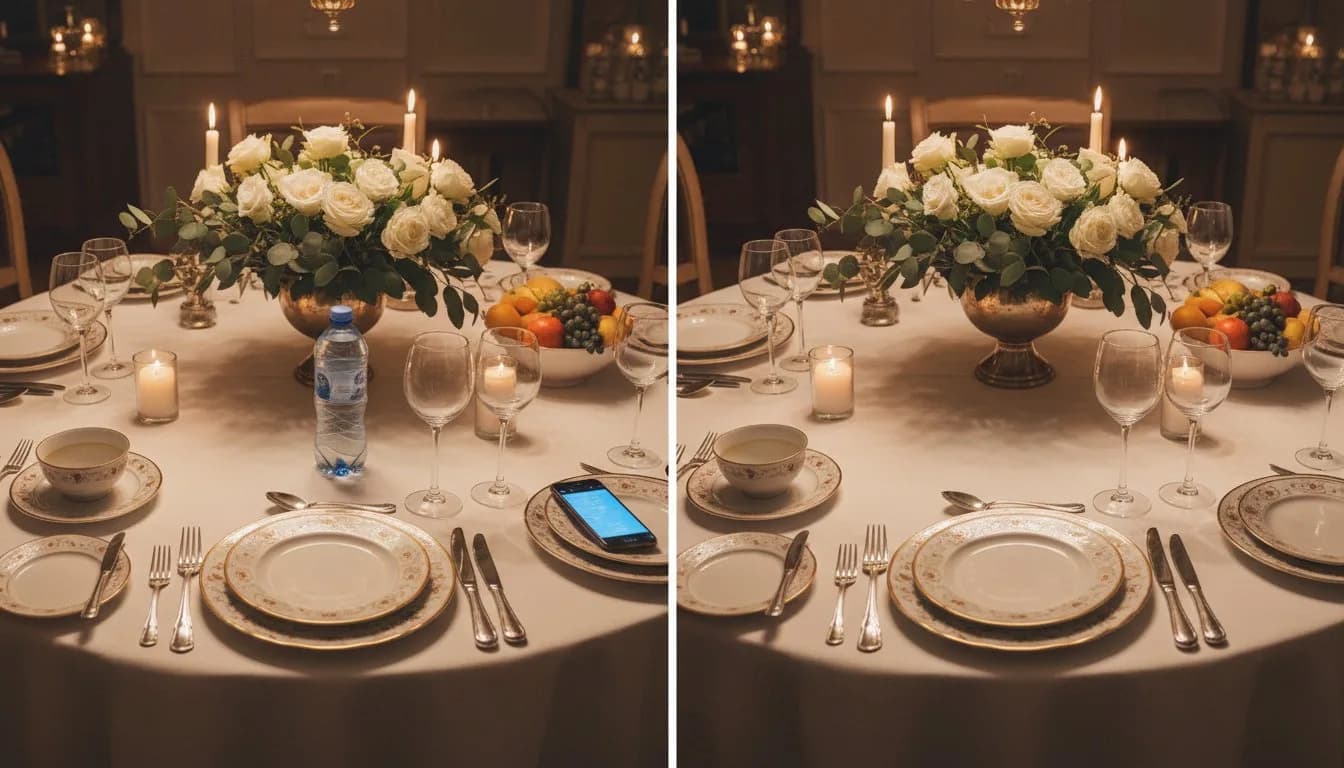 Удаление лишних предметов со стола — очистка фото нейросетью