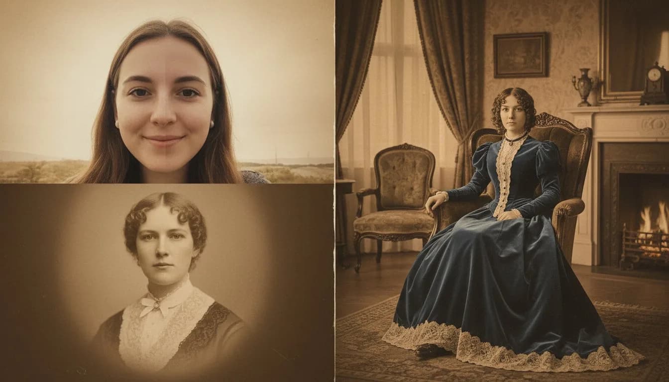 Вставка лица в историческое фото — нейросеть совмещает два снимка